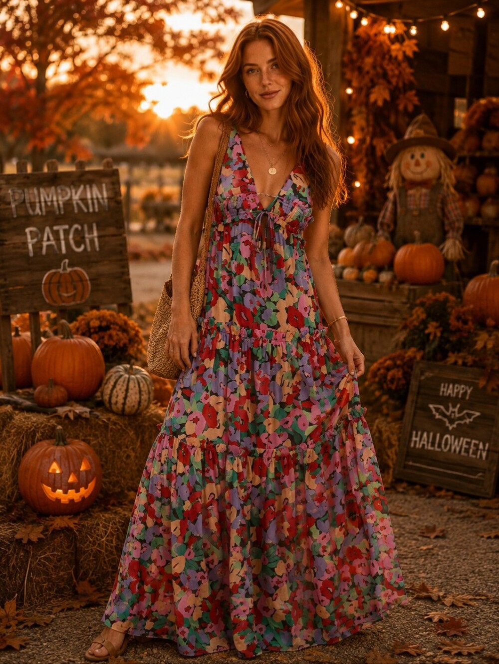 SILK Myla Maxi By Nicholas Fall Floral Tiered Maxi Dress 8 Med Boho Pink Red